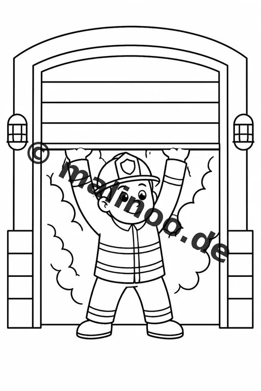 Feuerwehr Comis-Style Malbuch 20 Ausmalbilder gedruckt, ungebunden – Vorschaubild 8