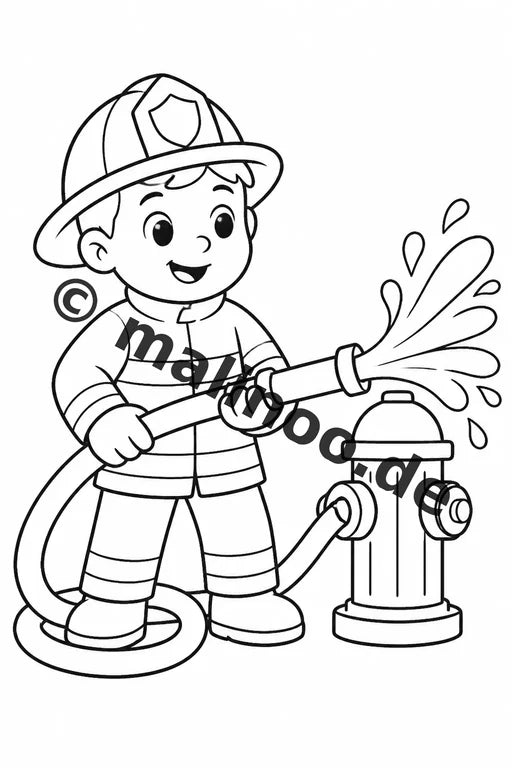 Feuerwehr Comis-Style Malbuch 50 Ausmalbilder PDF Download digital – Vorschaubild 1