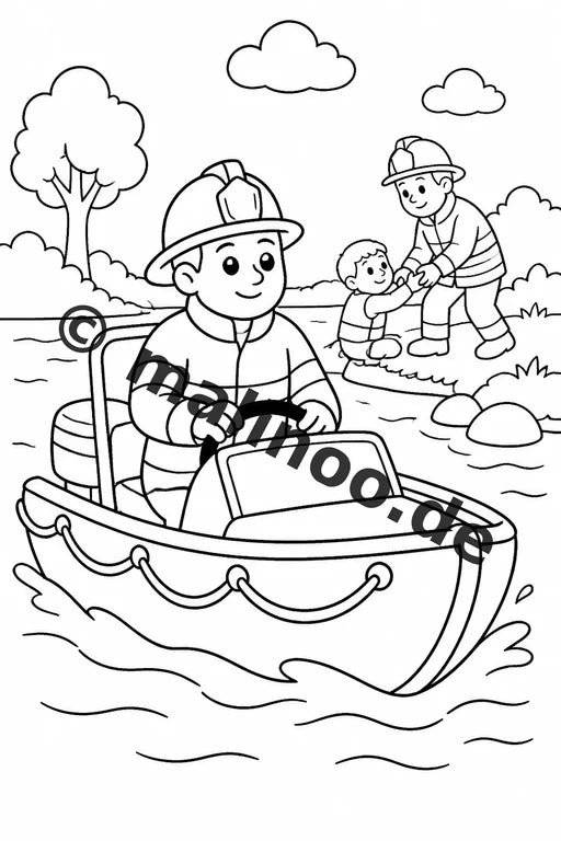 Feuerwehr Comis-Style Malbuch 50 Ausmalbilder PDF Download digital – Vorschaubild 2
