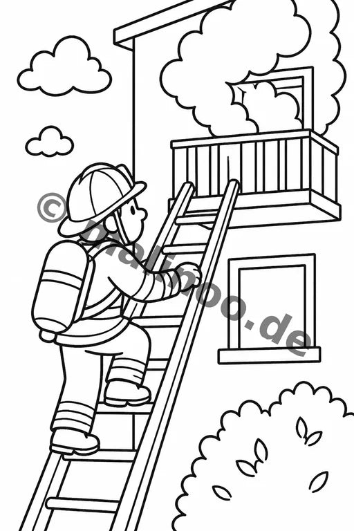 Feuerwehr Comis-Style Malbuch 50 Ausmalbilder PDF Download – Vorschaubild 2
