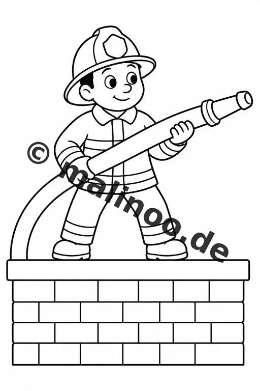 Feuerwehr Comis-Style Malbuch 50 Ausmalbilder PDF Download digital – Vorschaubild 3