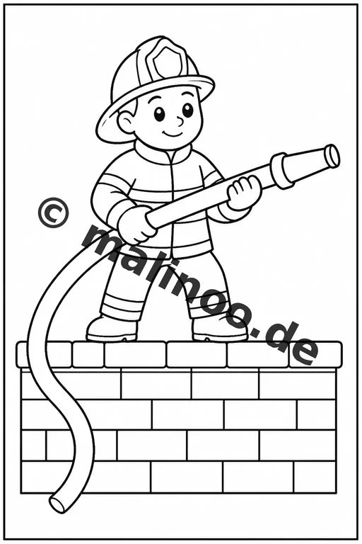 Feuerwehr Comis-Style Malbuch 50 Ausmalbilder PDF Download digital – Vorschaubild 3