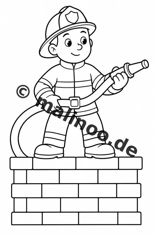 Feuerwehr Comis-Style Malbuch 50 Ausmalbilder PDF Download digital – Vorschaubild 3