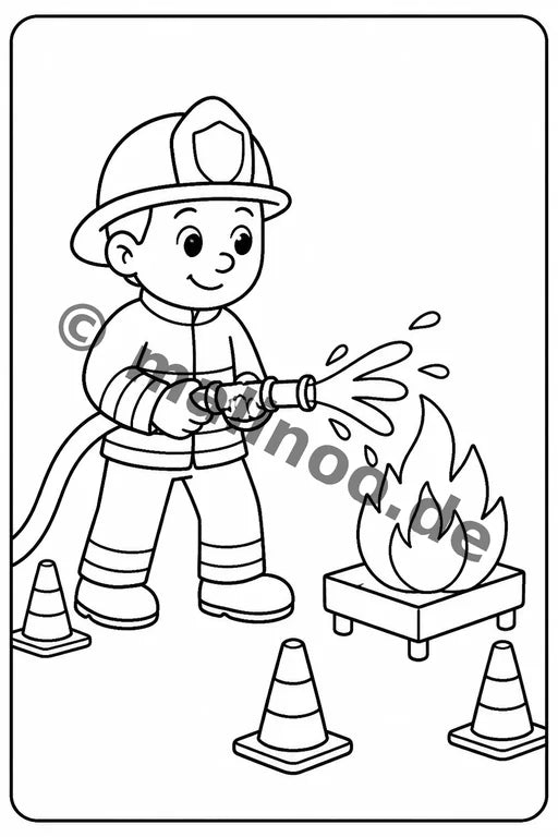 Feuerwehr Comis-Style Malbuch 50 Ausmalbilder PDF Download – Vorschaubild 4