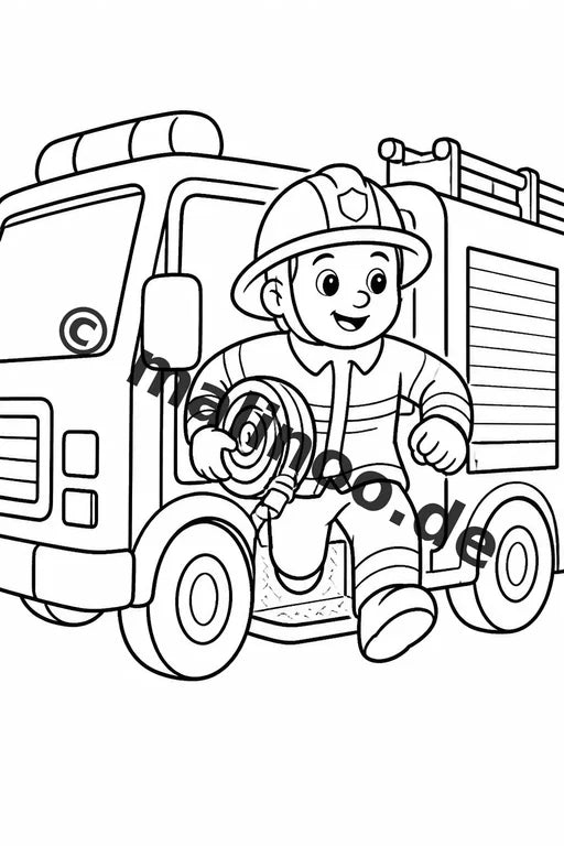 Feuerwehr Comis-Style Malbuch 50 Ausmalbilder PDF Download digital – Vorschaubild 5