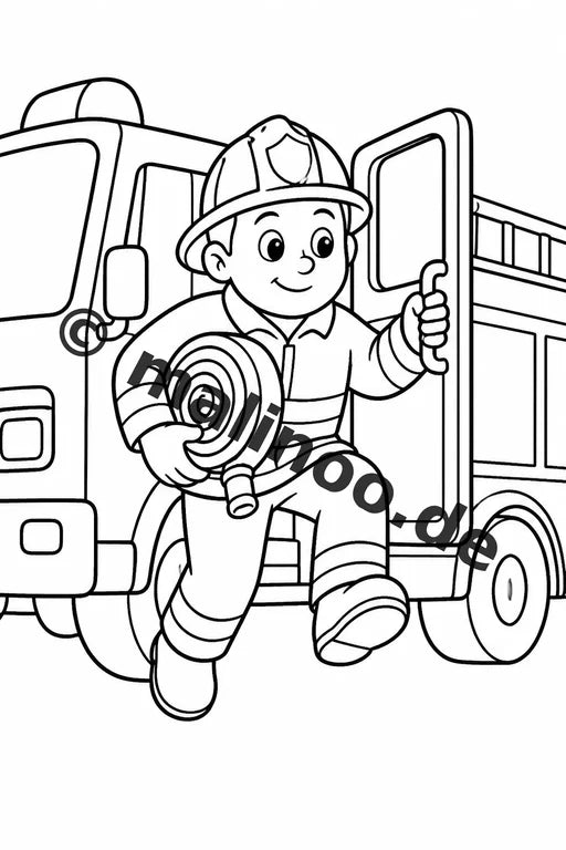 Feuerwehr Comis-Style Malbuch 50 Ausmalbilder PDF Download digital – Vorschaubild 5