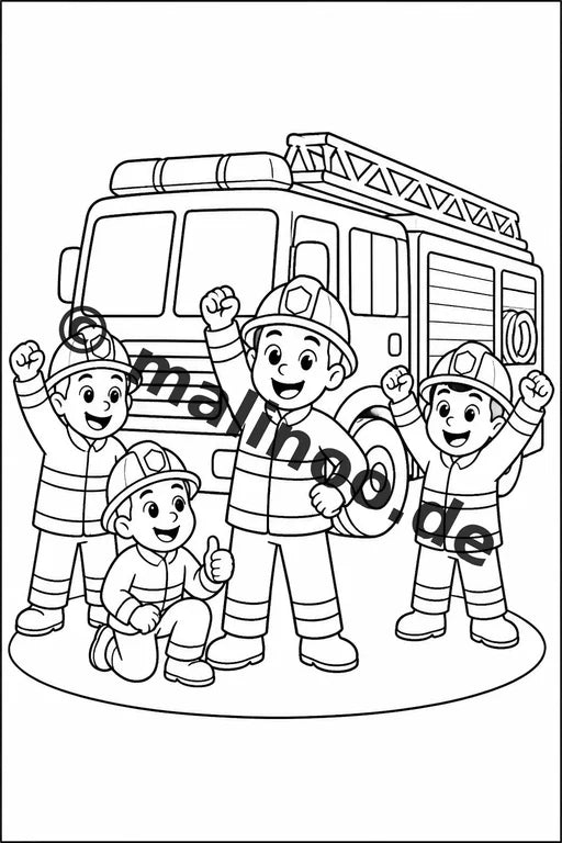 Feuerwehr Comis-Style Malbuch 50 Ausmalbilder gedruckt und gebunden – Vorschaubild 10