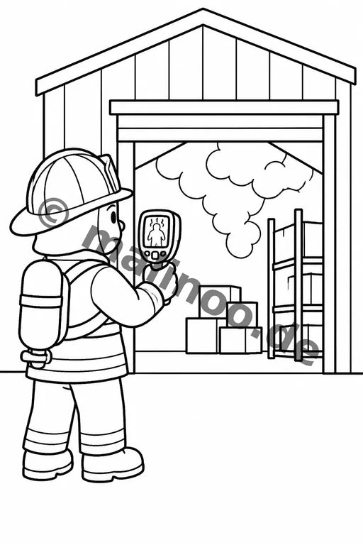 Feuerwehr Comis-Style Malbuch 50 Ausmalbilder gedruckt+gebunden – Vorschaubild 10