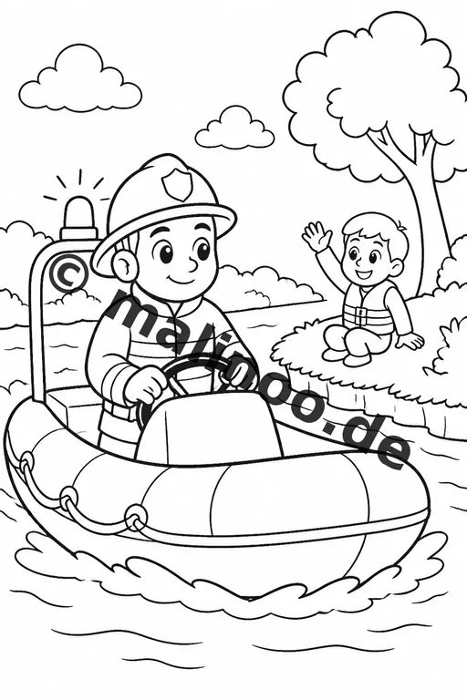 Feuerwehr Comis-Style Malbuch 50 Ausmalbilder gedruckt und gebunden – Vorschaubild 2