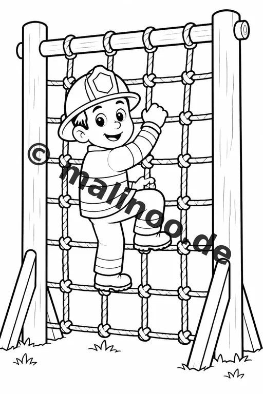 Feuerwehr Comis-Style Malbuch 50 Ausmalbilder gedruckt und gebunden – Vorschaubild 6