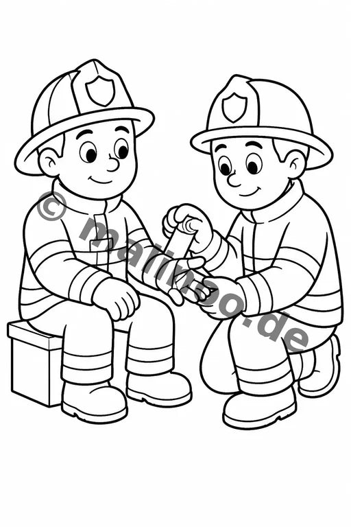 Feuerwehr Comis-Style Malbuch 50 Ausmalbilder gedruckt+gebunden – Vorschaubild 7