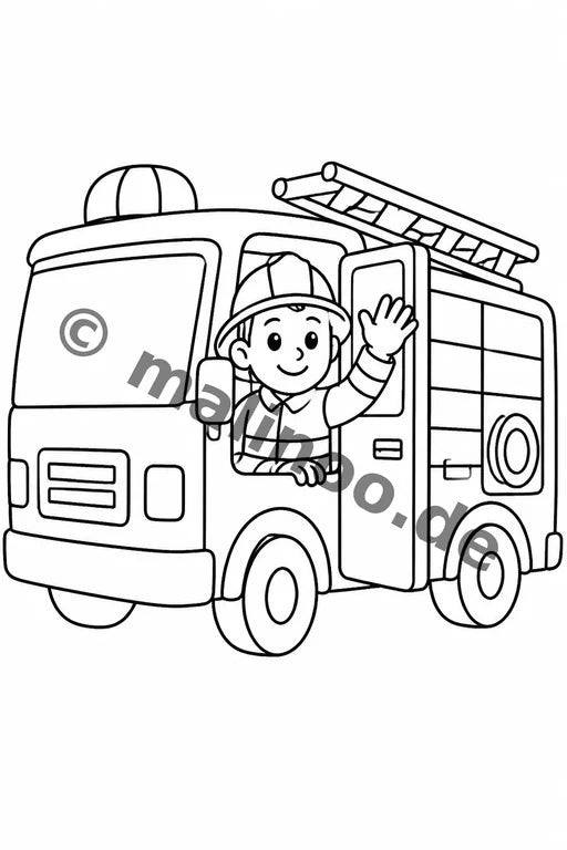 Feuerwehr Comis-Style Malbuch 50 Ausmalbilder gedruckt+gebunden – Vorschaubild 8