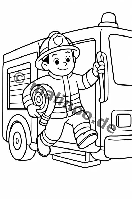 Feuerwehr Comis-Style Malbuch 50 Ausmalbilder gedruckt+gebunden – Vorschaubild 9