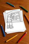 Feuerwehr Comis-Style Malbuch 50 Ausmalbilder gedruckt+lose – Mockup-Ansicht