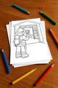 Feuerwehr Comis-Style Malbuch 50 Ausmalbilder gedruckt+lose – Mockup-Ansicht
