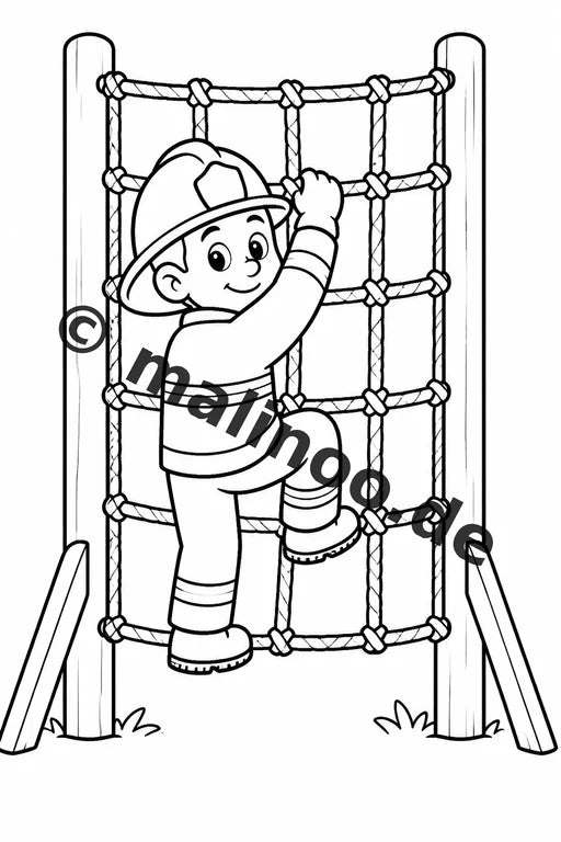 Feuerwehr Comis-Style Malbuch 50 Ausmalbilder gedruckt, ungebunden – Vorschaubild 6