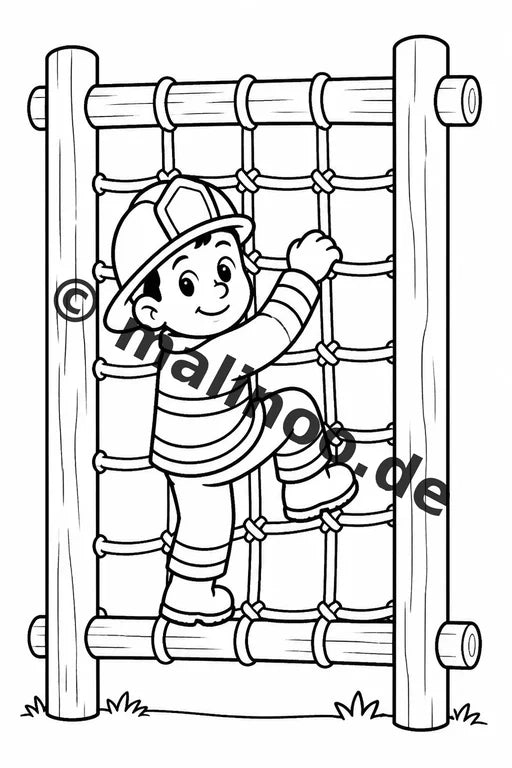 Feuerwehr Comis-Style Malbuch 50 Ausmalbilder gedruckt, ungebunden – Vorschaubild 6