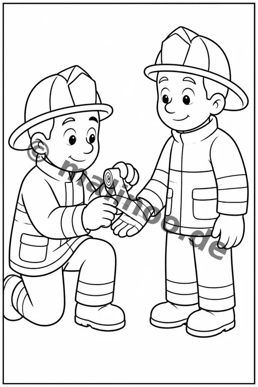 Feuerwehr Comis-Style Malbuch 50 Ausmalbilder gedruckt+lose – Vorschaubild 7