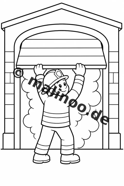 Feuerwehr Comis-Style Malbuch 50 Ausmalbilder gedruckt, ungebunden – Vorschaubild 8