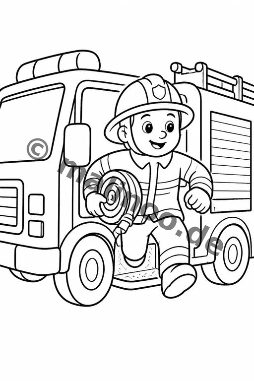 Feuerwehr Comis-Style Malbuch 50 Ausmalbilder gedruckt+lose – Vorschaubild 9