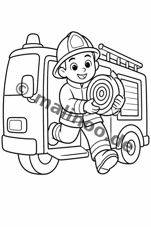Feuerwehr Comis-Style Malbuch 50 Ausmalbilder gedruckt+lose – Vorschaubild 9