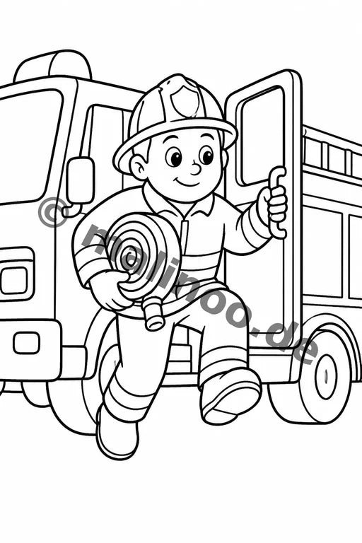 Feuerwehr Comis-Style Malbuch 50 Ausmalbilder gedruckt+lose – Vorschaubild 9