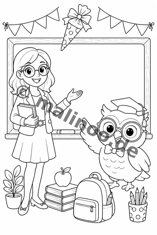 First Day of School Coloring Book 100 Coloring Pages PDF – Vorschaubild 2