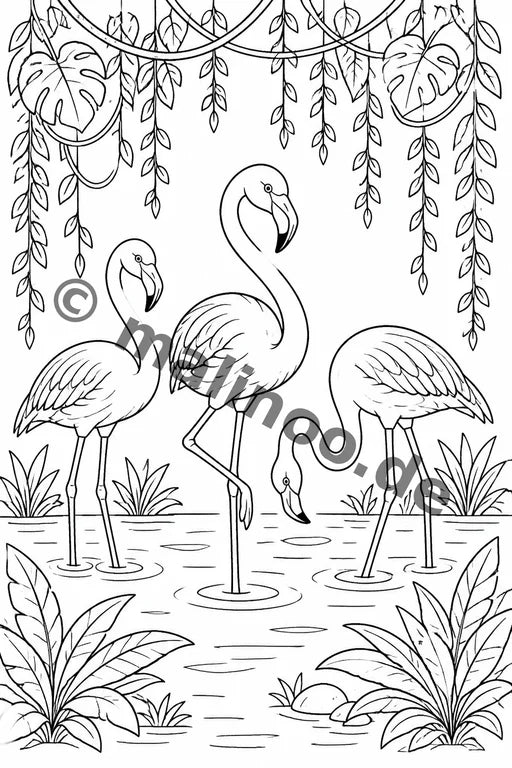 Flamingos Malbuch 100 Ausmalbilder PDF Download – Vorschaubild 2
