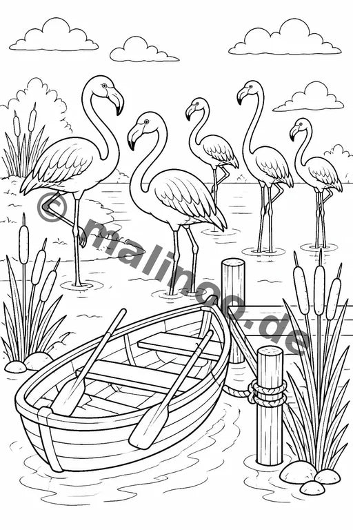Flamingos Malbuch 100 Ausmalbilder PDF Download – Vorschaubild 3