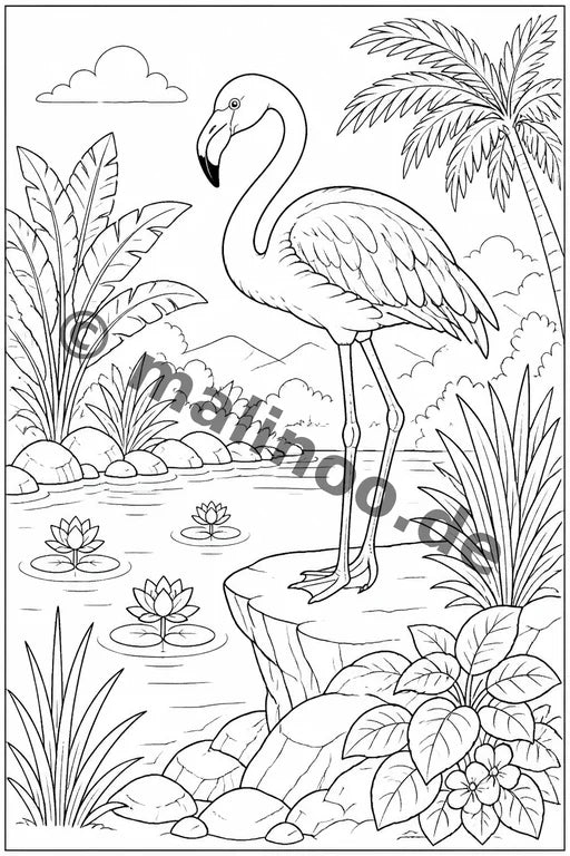 Flamingos Malbuch 100 Ausmalbilder gedruckt+gebunden – Vorschaubild 6