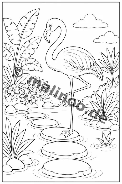 Flamingos Malbuch 100 Ausmalbilder gedruckt+gebunden – Vorschaubild 7