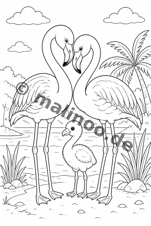 Flamingos Malbuch 100 Ausmalbilder gedruckt+lose – Vorschaubild 10