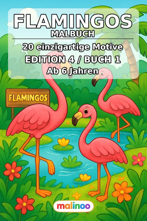 Flamingos Malbuch 20 Ausmalbilder PDF Download – Cover