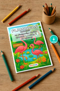 Flamingos Malbuch 20 Ausmalbilder PDF Download – Mockup-Ansicht