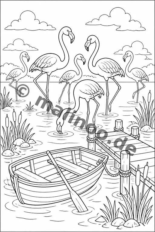 Flamingos Malbuch 20 Ausmalbilder PDF Download – Vorschaubild 3