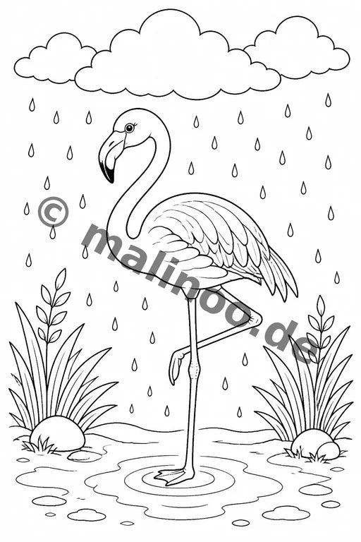 Flamingos Malbuch 20 Ausmalbilder gedruckt+gebunden – Vorschaubild 8