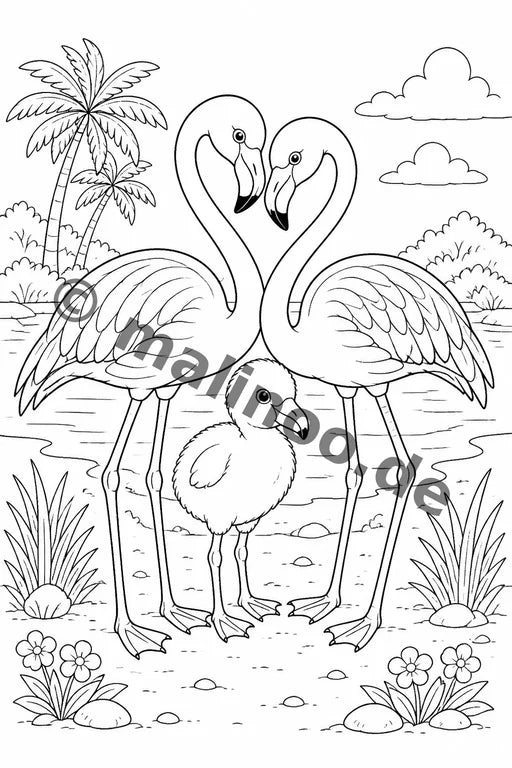 Flamingos Malbuch 20 Ausmalbilder gedruckt+lose – Vorschaubild 10