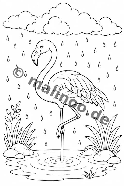 Flamingos Malbuch 20 Ausmalbilder gedruckt+lose – Vorschaubild 8