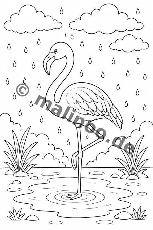 Flamingos Malbuch 20 Ausmalbilder gedruckt+lose – Vorschaubild 8