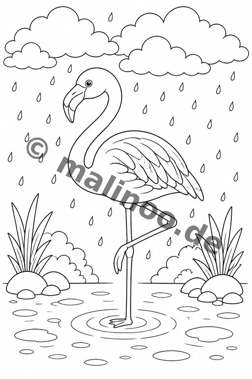 Flamingos Malbuch 20 Ausmalbilder gedruckt+lose – Vorschaubild 8