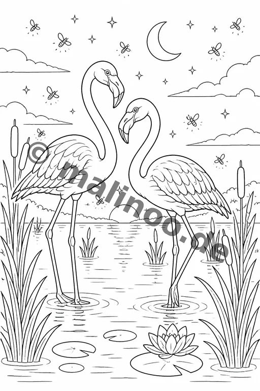 Flamingos Malbuch 20 Ausmalbilder gedruckt+lose – Vorschaubild 9