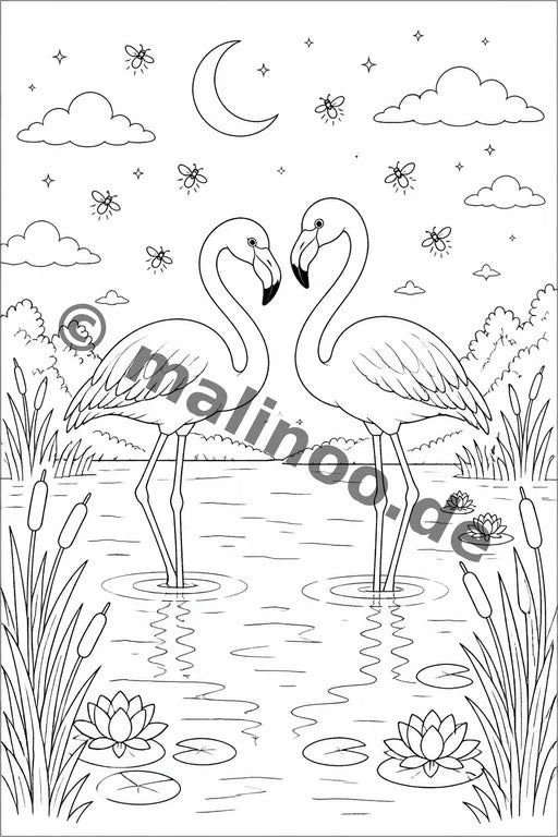 Flamingos Malbuch 20 Ausmalbilder gedruckt+lose – Vorschaubild 9