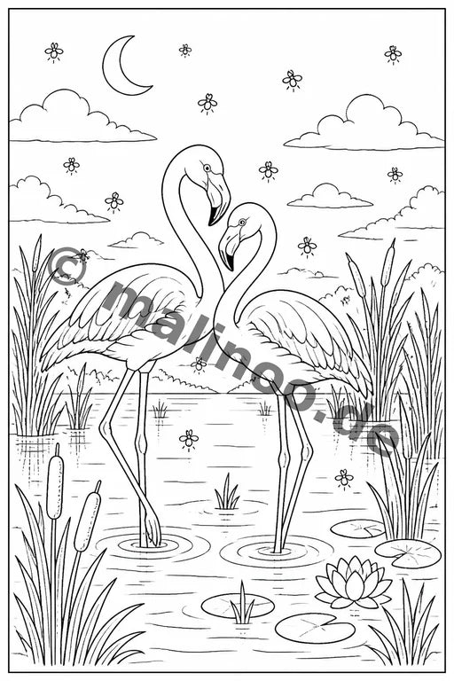Flamingos Malbuch 20 Ausmalbilder gedruckt+lose – Vorschaubild 9