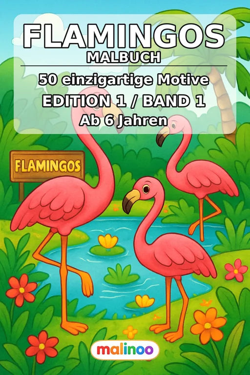 Flamingos Malbuch 50 Ausmalbilder PDF Download – Cover
