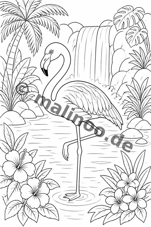 Flamingos Malbuch 50 Ausmalbilder PDF Download – Vorschaubild 4