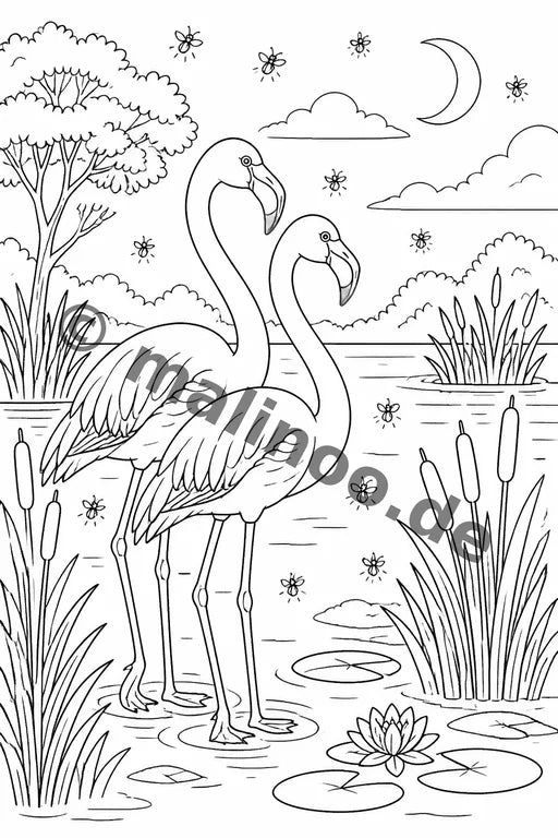 Flamingos Malbuch 50 Ausmalbilder gedruckt+gebunden – Vorschaubild 9