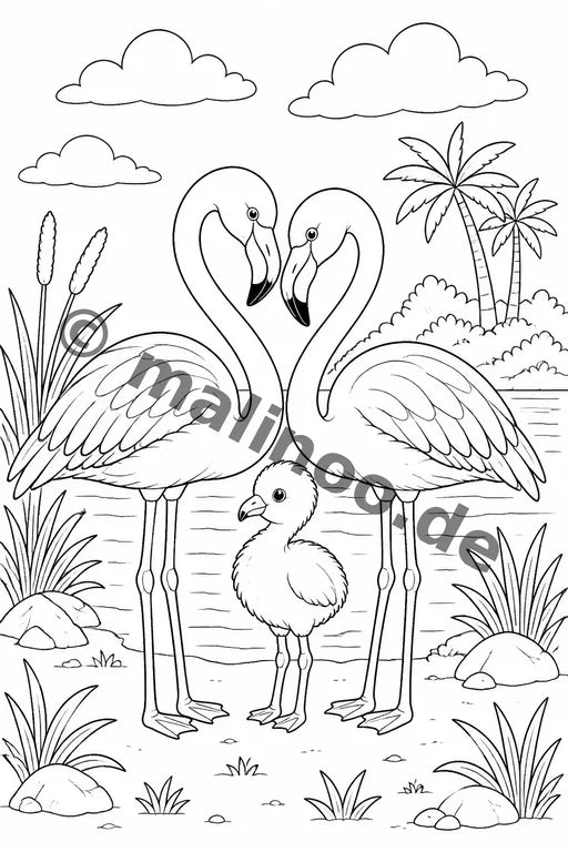 Flamingos Malbuch 50 Ausmalbilder gedruckt+lose – Vorschaubild 10