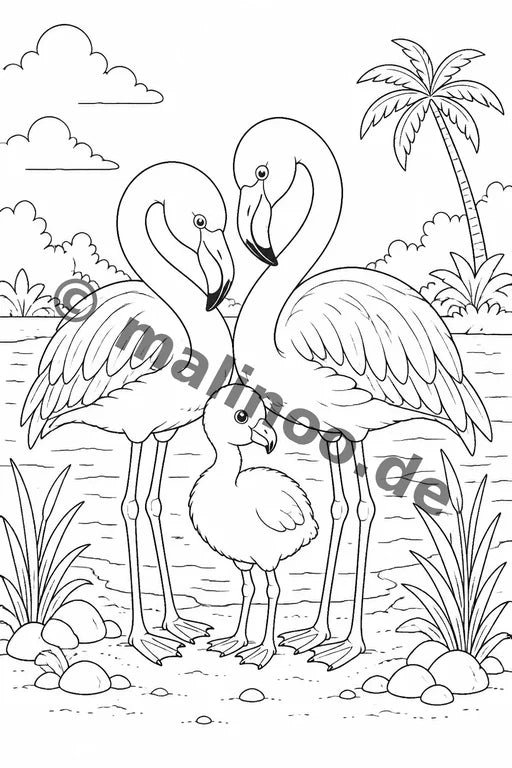 Flamingos Malbuch 50 Ausmalbilder gedruckt+lose – Vorschaubild 10