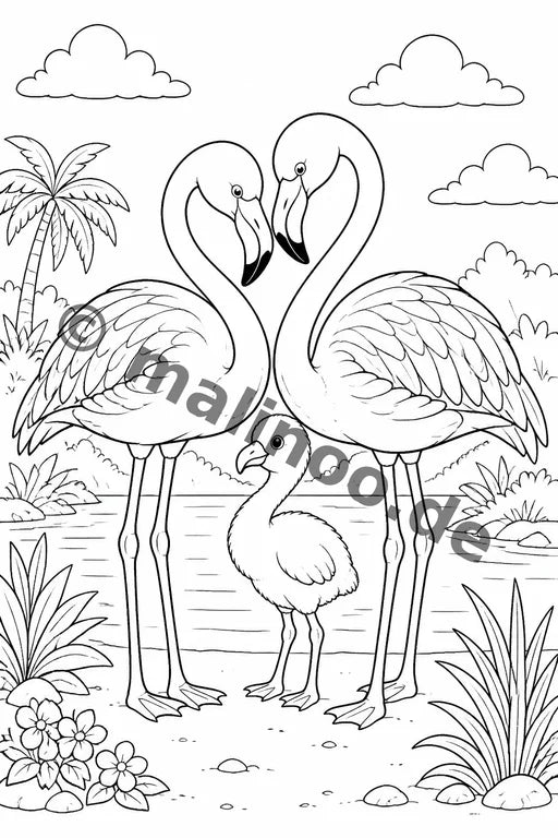 Flamingos Malbuch 50 Ausmalbilder gedruckt+lose – Vorschaubild 10