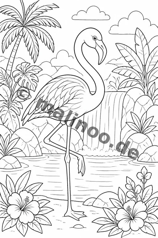 Flamingos Malbuch 50 Ausmalbilder gedruckt+lose – Vorschaubild 4